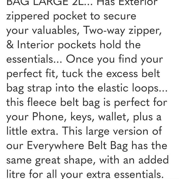 LULULEMON NWT WHITE OPAL/GOLD HARDWARE FLEECE EVERYWHERE BELT BAG LARGE 2L - Picture 14 of 14